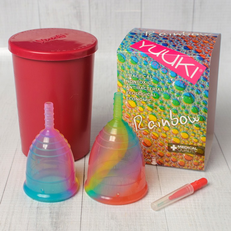 MIX – dos copas menstruales RAINBOW Jolly (pequeña + grande)